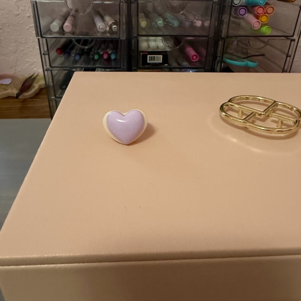 Heart-Shaped Lavender Ring - image 1